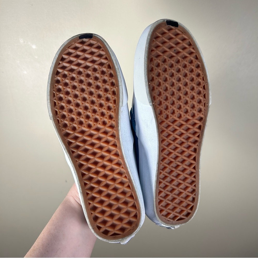 Vans Blue and White Striped Sneakers - Picture 9 of 10